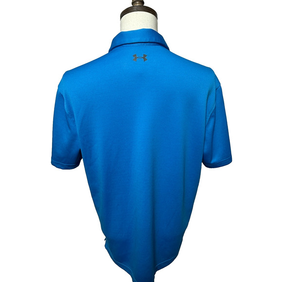Under Armour Shirt Mens Large Blue UA Tech Performance Heat Gear Golf Polo - Picture 2 of 9
